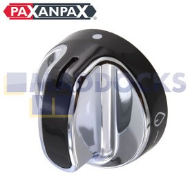 Compatible pour les poêles, Belling, New World 444442154, 444442689, NW601DFDOL, NW601GTCLM Series Bouton de commande de gaz de plaque chauffante noir et chromé