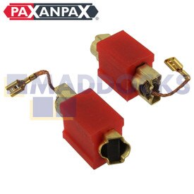 Balais de carbone à fixations en caoutchouc compatibles avec les moteurs de série Miele (24 mm x 15 mm x 5 mm, Paquet de 2)