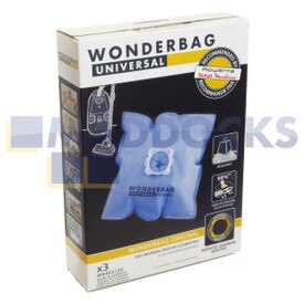 Sacs SMS 6L Wonderbag Classic d’origine et authentique universel à microfibres pour aspirateur (Paquet de 3)