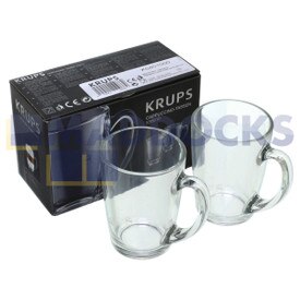 Véritables verres à cappuccino pour machine à café expresso série Krups EA9000 (lot de 2)