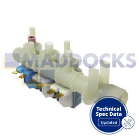 Genuine Original Smeg WD, WDI Series Washing Machine 3-Way Triple Water Solenoid Inlet Valve
