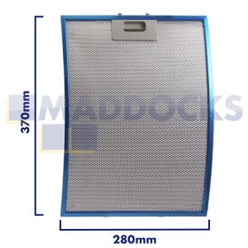 Filtre universel pour hotte en treillis métallique, longueur latérale de la poignée 280 mm, longueur latérale unie 370 mm, convient à Teka