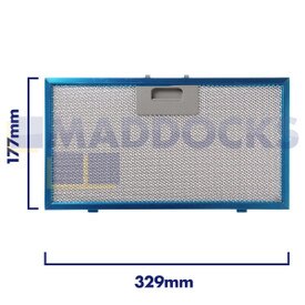 Filtre universel pour hotte en treillis métallique, longueur latérale de la poignée 329 mm, longueur latérale unie 177 mm, convient à Elica