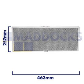 Universal Wire Mesh Cooker Hood Filter, Handle Side Length 463mm, Plain Side Length 257mm, fits Electrolux