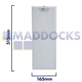 Universal Wire Mesh Cooker Hood Filter, Handle Side Length 165mm, Plain Side Length 515mm, fits Beko, Electrolux, AEG, Zanussi, Maxfire