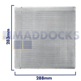 Universal Wire Mesh Cooker Hood Filter, Handle Side Length 288mm, Plain Side Length 283mm, fits Faber, Franke