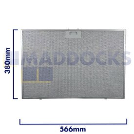 Universal Wire Mesh Cooker Hood Filter, Handle Side Length 566mm, Plain Side Length 380mm, fits Elica, Turboair