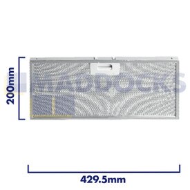 Universal Wire Mesh Cooker Hood Filter, Handle Side Length 429.5mm, Plain Side Length 200mm, fits Elica, Turboair