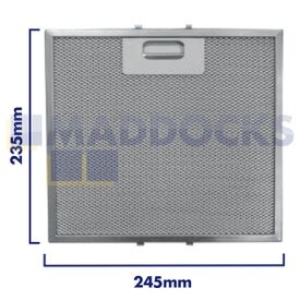 Universal Wire Mesh Cooker Hood Filter, Handle Side Length 245mm, Plain Side Length 235mm, fits Elica, Turboair