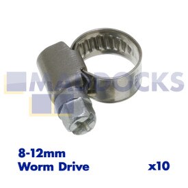 Clips de serrage universels pour tuyau de gaz en acier doux protégés par du zinc (8-12 mm) (lot de 10)