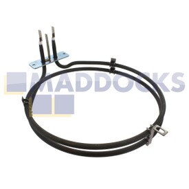 Résistance de four à ventilation compatible avec les séries Ariston FC, FD, FO, FT ; Cannon 10000, C50, C60, C90DPX ; Creda S077 ; Hotpoint BS, CH, GW, SD, SE, SQ, SX ; Indesit FIE, ID, IF, KP (1600 W)