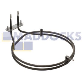 Résistance de four à ventilation d'origine et authentique pour modèles Hygena, Diplomat, Schreiber APL3311-3421-3811-4310, SCH3341-4340-4440, Baumatic, Belling, Gorenje (2200 W)