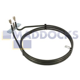 Résistance de four à ventilation ronde trois tours d'origine et authentique pour modèles Moffat MSF6 ; AEG B89092-4M ; Electrolux EOS, ESO ; Firenzi FSF650 ; John Lewis JLBIOS6 ; Zanussi ZB, ZC, ZOB660X, ZPB1260X (2000 W)