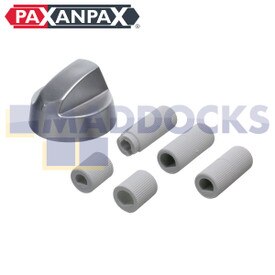 Bouton de four argent universel avec 5 adaptateurs