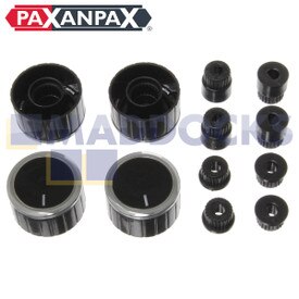 Universal Black/Stainless Steel Oven Knob Kit with Two Adapters (Pack of 4)
