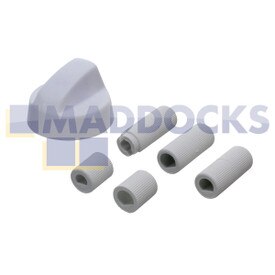 Bouton de four blanc universel avec 5 adaptateurs