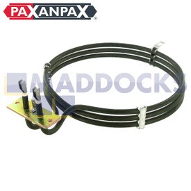 Résistance de four à ventilation compatible avec les séries Zanussi BM, BMC, BMN, BMS, BMW, BMX, BST, FMC, GIX, HM, HMW ; Moffat, MS60, MS65 ; Thorn BS690GR (2500 W)