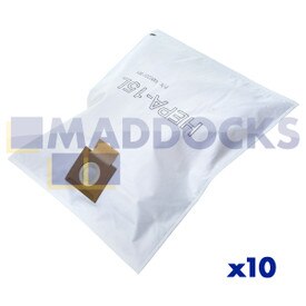Véritable Original Viper DSU12, DSU15 Series 15L Type HEPA SMS Microfibre Sacs à Poussière (Pack de 10)
