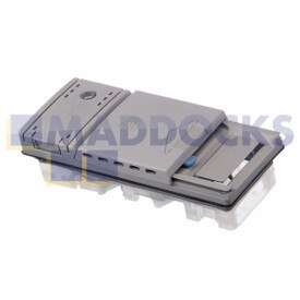 Ensemble de distributeur de détergent d'origine et authentique pour modèles avec sortie d'air derrière la trappe de distributeur BSH Bosch SGI, SGS, SGV, SHS, SHU ; Hotpoint BF70, DF60