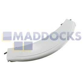 Poignée de porte en plastique blanc d'origine et authentique pour séries Bosch WAE, WFC, WFL, WFO, WFR, WFX, WFL, WLF, WLX ; Siemens WIQ1633, WXD1260, WXLM112