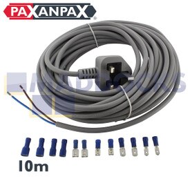 Câble universel Dyson gris et kit de montage de prise 13A (2 noyaux x 1,75 mm, 10 m)