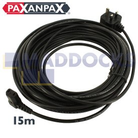 Câbles noir universel et prise 13A avec connecteur 10A 250V non recâblable (2 fils, 1,00 mm, 15 m)