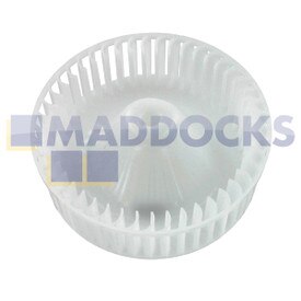 Ventilateur de re-circulation arrière en plastique blanc d'origine et authentique pour séries Crosslee White Knight CL7 Series ; Baumatic BCD1W ; Kenwood KCD1W, KCD1W7