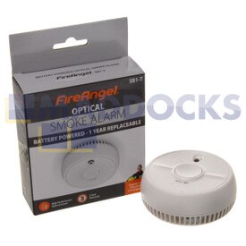 Détecteur de fumée optique d'origine et authentique pour Fire Angel d'une durée d'1 an avec pile au carbone de zinc