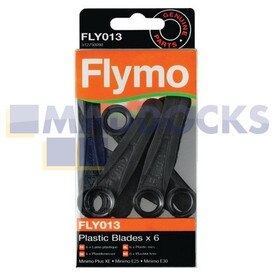 Lames en plastique Flymo d'origine et authentique (Paquet de 6) (FLY013)