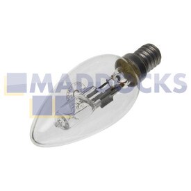 Ampoule bougie universelle halogène transparente (240V, 28W, E14)
