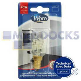 Ampoule Whirlpool Maytag d'origine et authentique pour four [E14, 40 W, 230-240 V, 300Â°C, T29] (Paquet de 1)