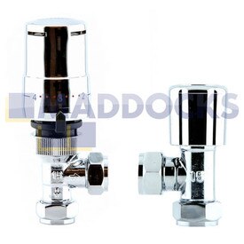 Universal Chrome Angled Radiator Valve With Lockshield