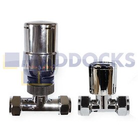 Universal Chrome Straight Radiator Valve With Lockshield
