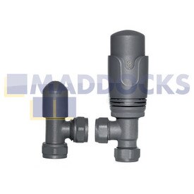 Universal Anthracite TRV4 Angled Thermostatic Radiator Valve 10-15mm