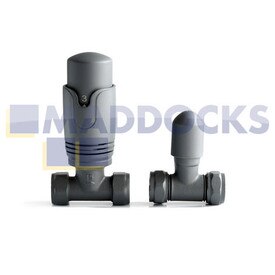 Universal Anthracite TRV4 Straight Thermostatic Radiator Valve 10-15mm