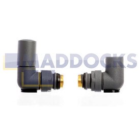 Universal Corner Radiator Valves 15mm Manual Anthracite Finish (Pack of 2)