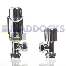 Universal Chrome TRV4 Angled Thermostatic Radiator Valve 10-15mm
