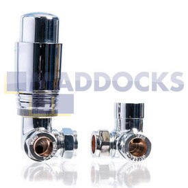 Universal Chrome TRV4 Corner Thermostatic Radiator Valve 10-15mm