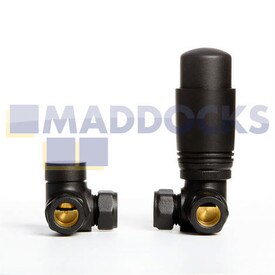 Universal Black TRV4 Corner Thermostatic Radiator Valve 10-15mm