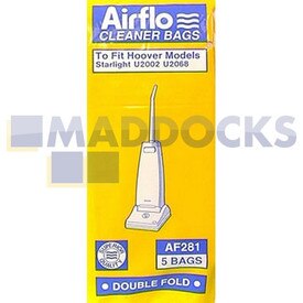 No Longer Available. Order 46-HV-12 [Compatible for Airflo AF281 'Hoover Starlight Series' Paper Bags (Pack of 5)]
