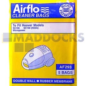 No Longer Available. Order 46-HV-22S [Compatible for Airflo AF293 'Hoover Micropower Series' Paper Bags (Pack of 5)]