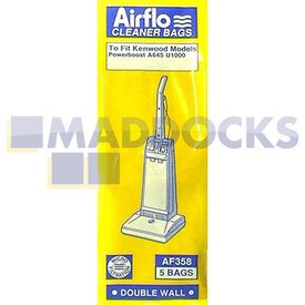 No Longer Available. Order 46-VB-358 [Compatible for Airflo AF358 'Kenwood Powerboost' Paper Bags (Pack of 5)]