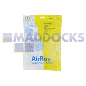 Sacs en papier compatibles avec Airflo AF386 ‘Nilfisk GD1000 Canister’ (Paquet de 5)