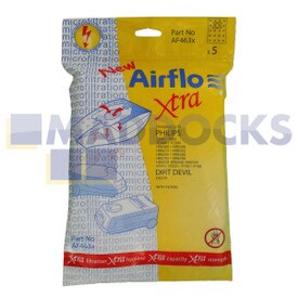 Jeu de filtre et de sacs SMS compatibles avec Airflo AF463X ‘Philips T520’ (Paquet de 5+1)