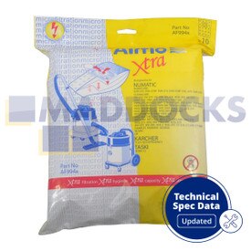 Sacs SMS compatible avec Airflo AF994X ‘Numatic 350 2B’ (Paquet de 10 pièces)