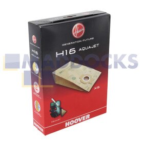 Sacs en papier haute filtration d'origine et authentique pour séries Hoover Candy Aqua Plus, Aqua Jet & Aqua Master (H16, Paquet de 5)