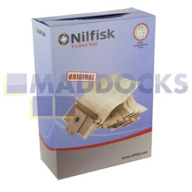 Sacs en papier sous emballage d'origine et authentique pour séries Nilfisk Family CDF2000, Business 3000 (Paquet de 5)