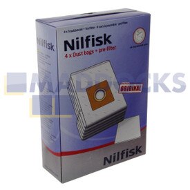 Kit de filtres et sacs SMS Nilfisk GM200, GM300, GM400 d’origine et authentique (Paquet de 5 + 1 pièces)