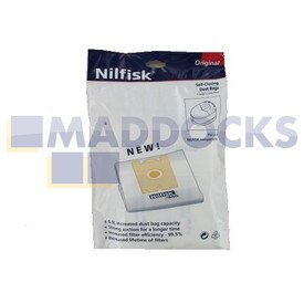 Kit de filtration et sacs SMS pour séries Nilfisk Compact C10/20, C110/120 d'origine et authentique (Paquet de 4 + 1 filtre)