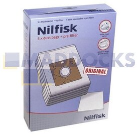 Sacs d'aspirateur Nilfisk Neo, Coupe d'origine et authentique (Paquet de 5 +1 filtre)